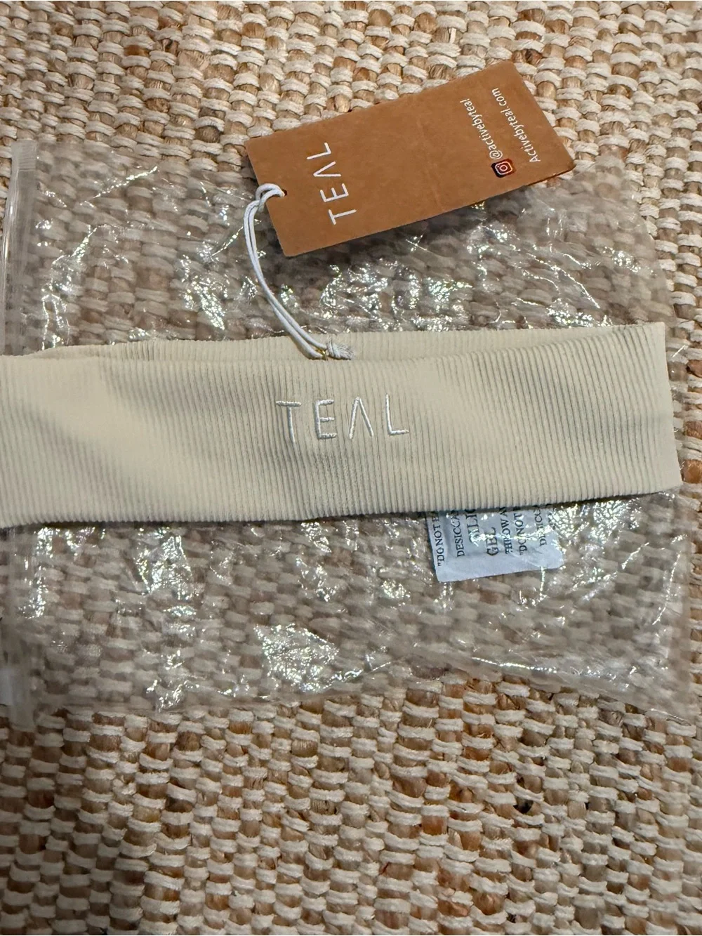 TEAL (Exclusive) Ribbed Cream Headband